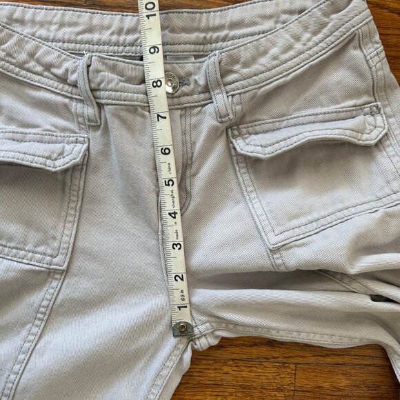 Flared Grunge Wide Leg Utility Pants w/ Cargo Pockets & Front Seam Detail - Sz 2 - Picture 5 of 7